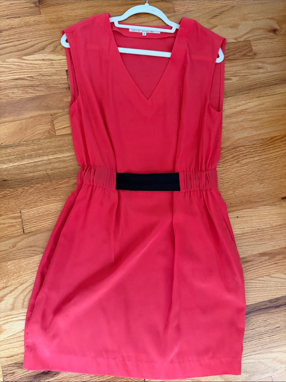 RACHEL Rachel Roy Coral Mini Dress with Black Waistband
